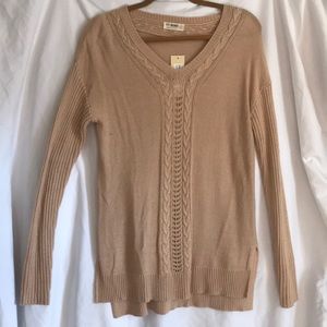Soft knit long sleeve v neck sweater, lose fitting